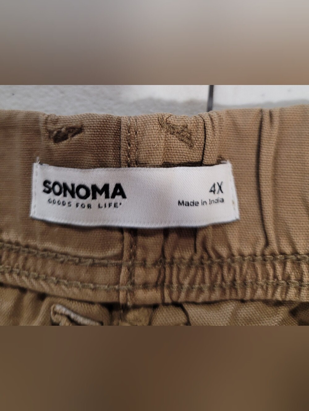 Sonoma Women's Tan Drawstring Cotton Shorts - Picture 2 of 3
